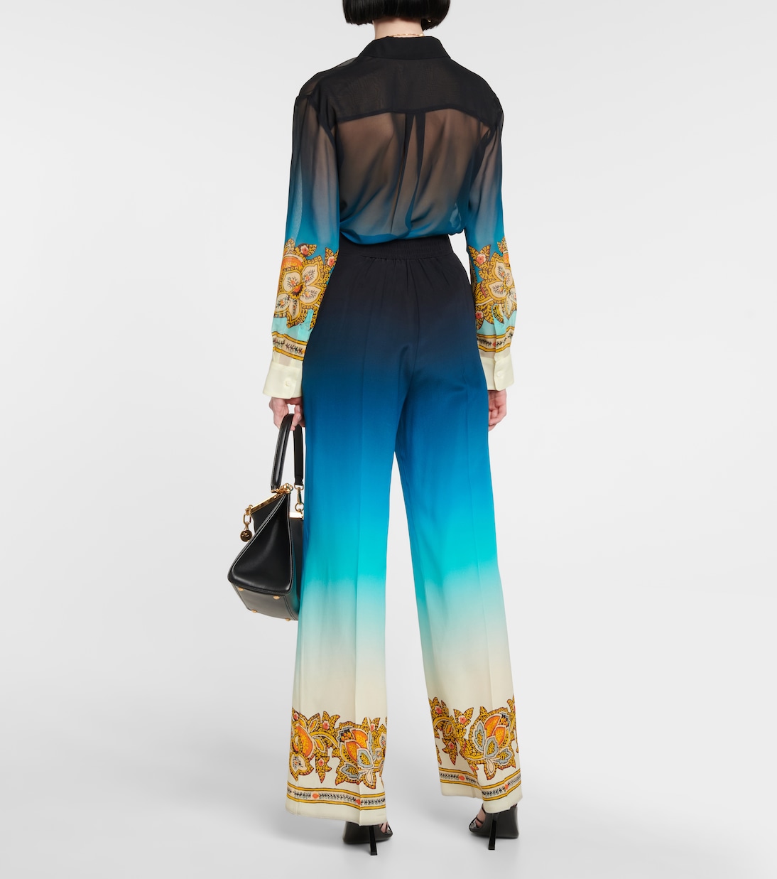 Pantalon ample imprimé en soie | Etro