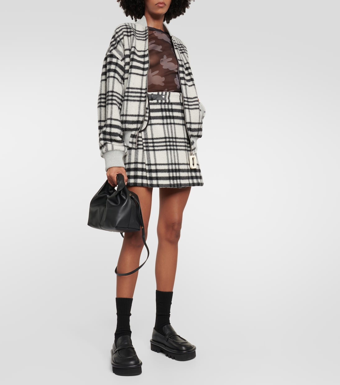 Checked wool-blend miniskirt | JW Anderson