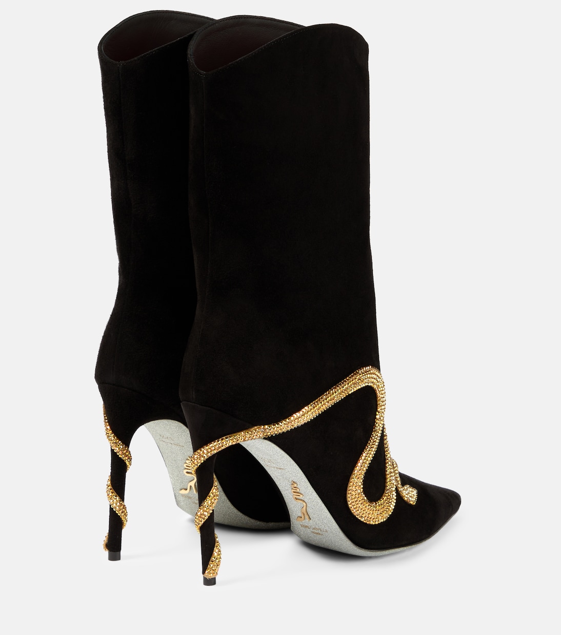 Verzierte Stiefel Morgana aus Veloursleder | Rene Caovilla