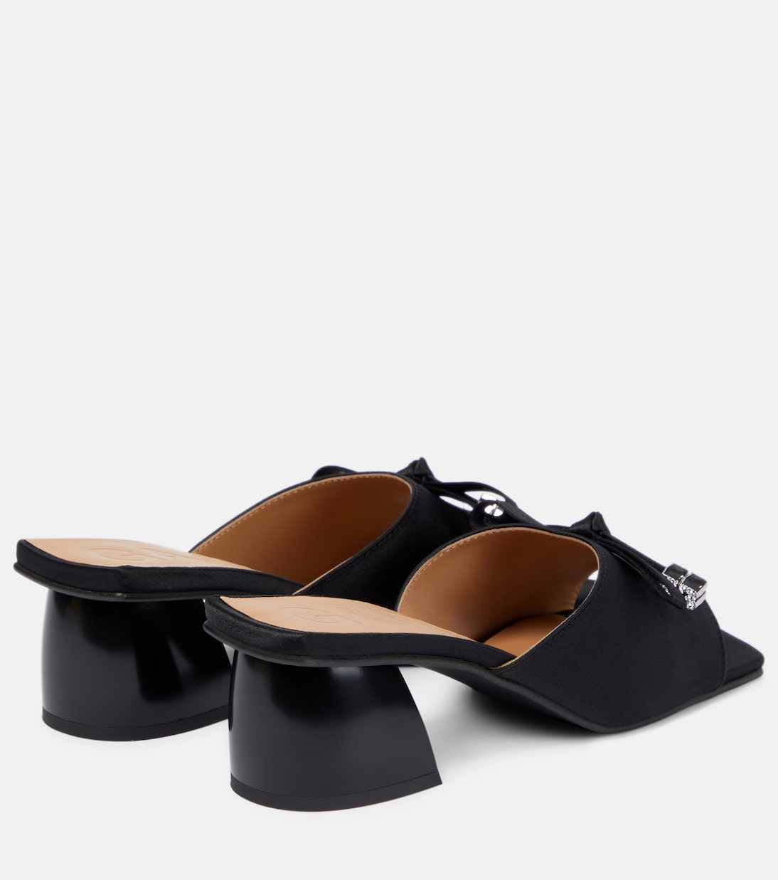 Mules Bow in raso con decorazione | Ganni