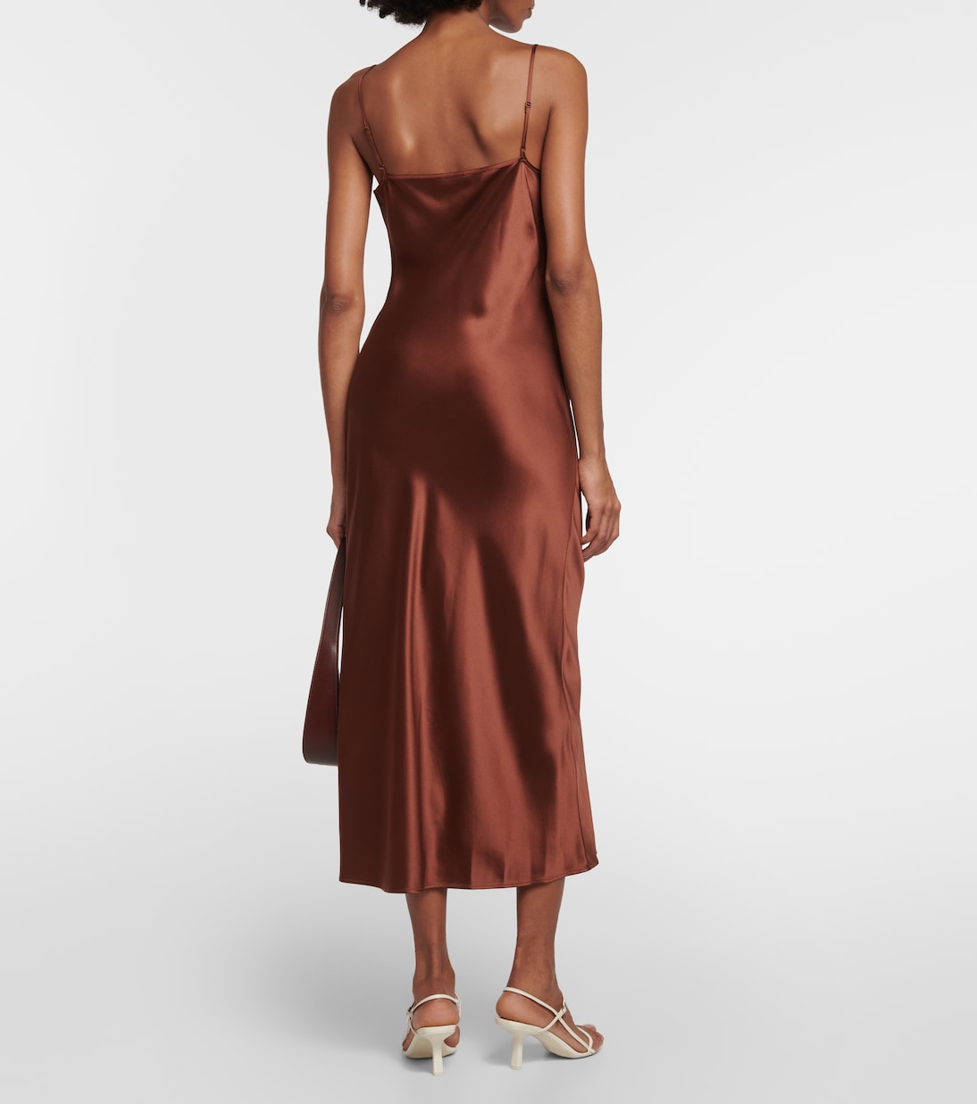 Robe midi Clea en satin de soie | Joseph