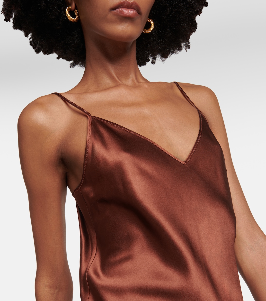 Robe midi Clea en satin de soie | Joseph
