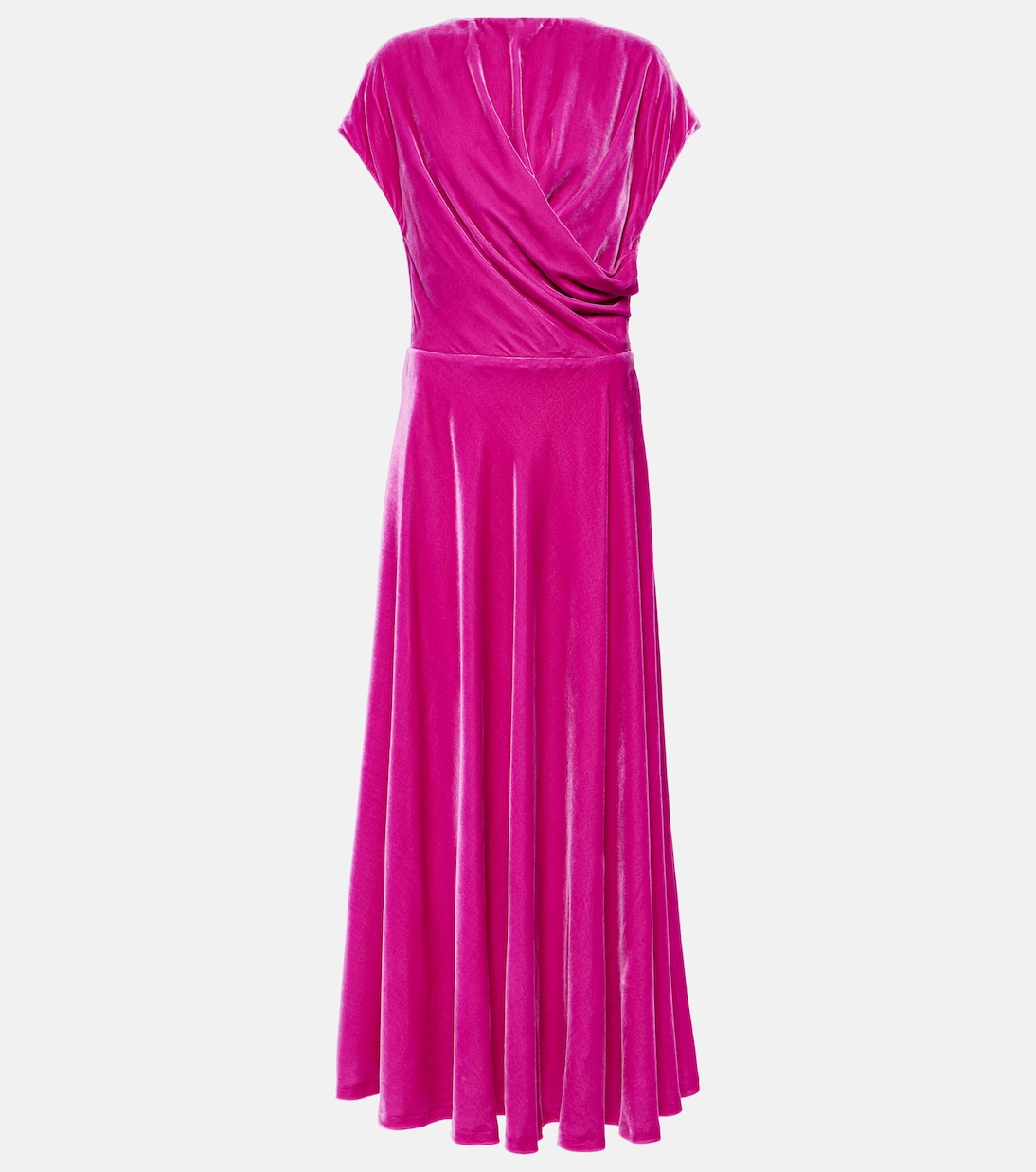 Lapis draped velvet maxi dress | Costarellos