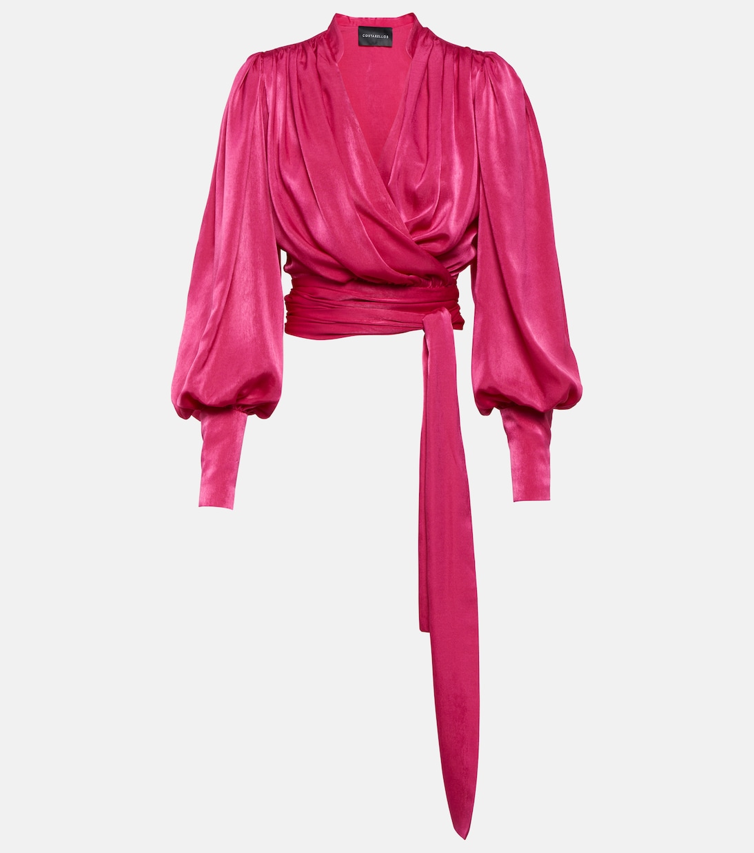 Mouglalis wrap satin blouse | Costarellos