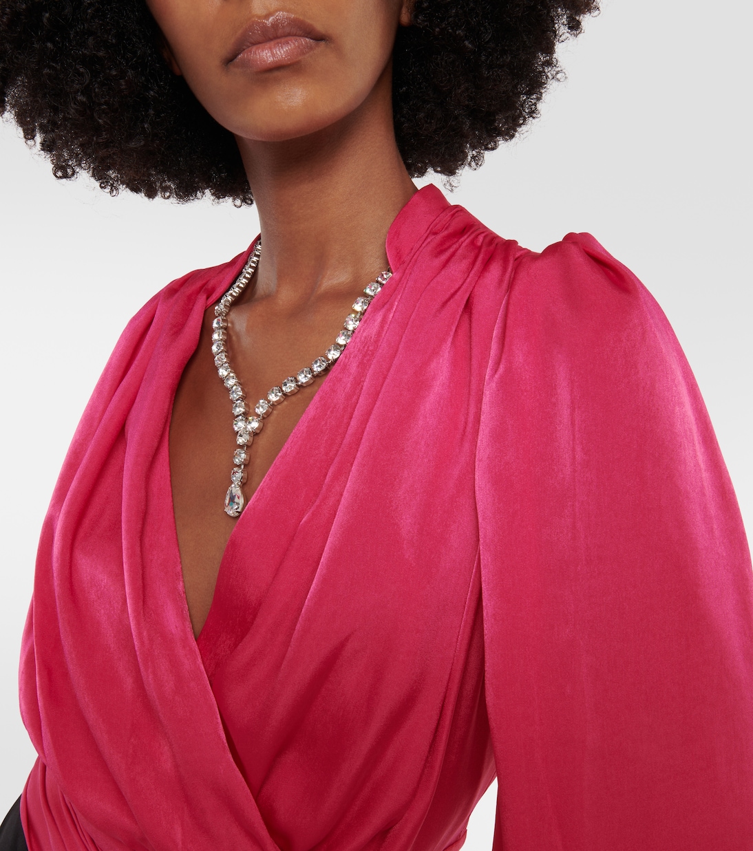 Mouglalis wrap satin blouse | Costarellos