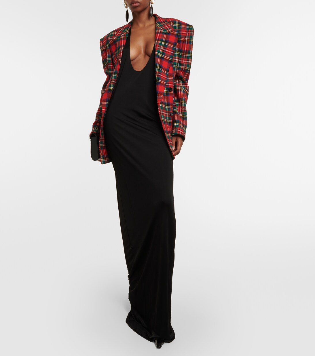 Vestido largo sin mangas de diseño moderno por Saint Laurent para jóvenes