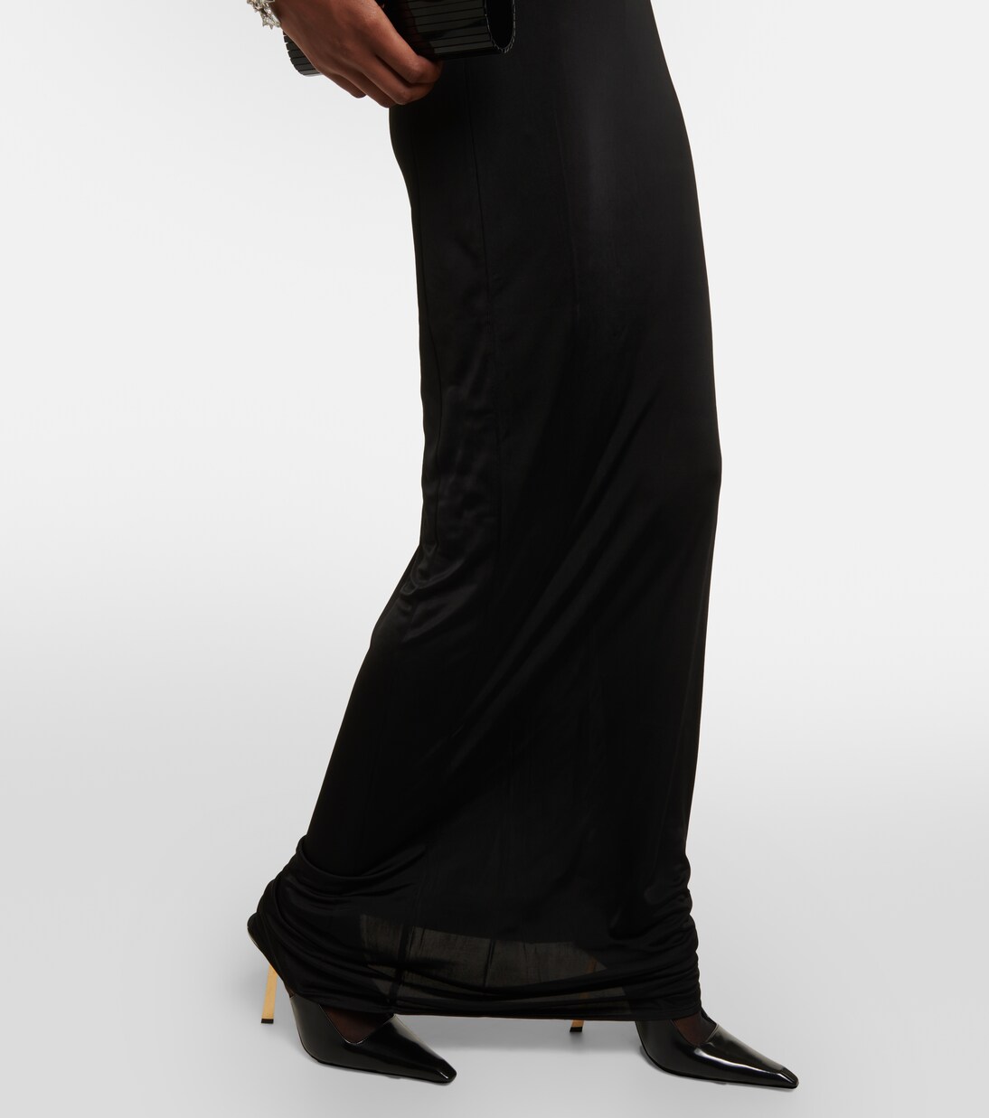 Vestido largo sin mangas de diseño moderno por Saint Laurent para jóvenes