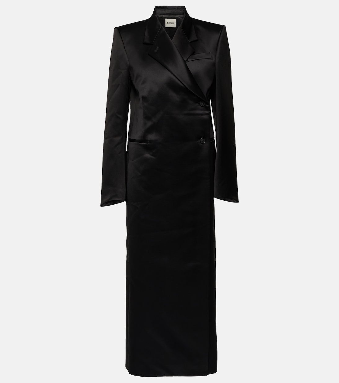 Black satin coat on sale
