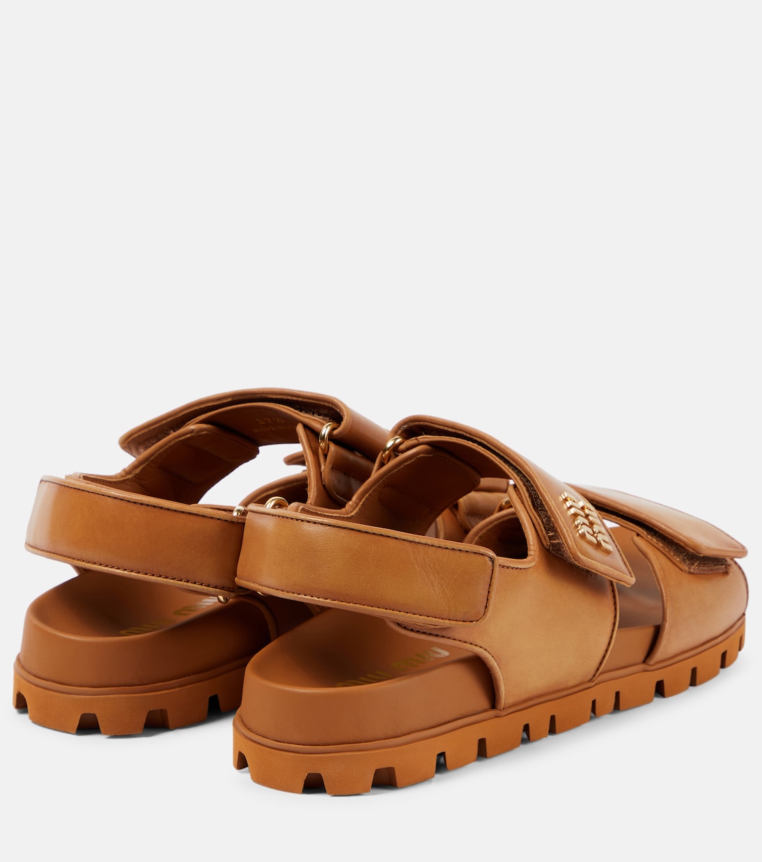 Sandali in pelle con logo | Miu Miu