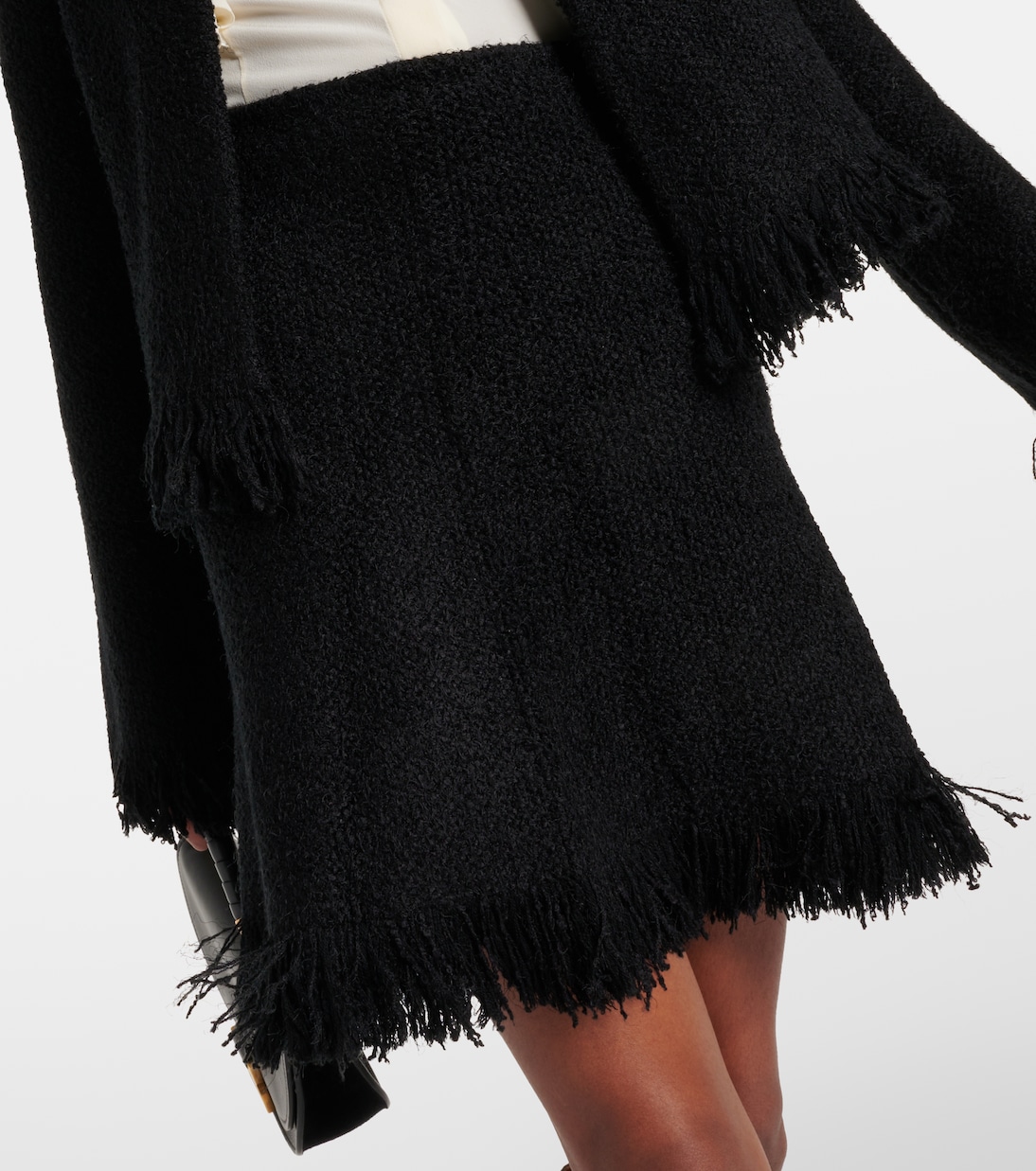 Minifalda de mezcla de lana con flecos | Chloé