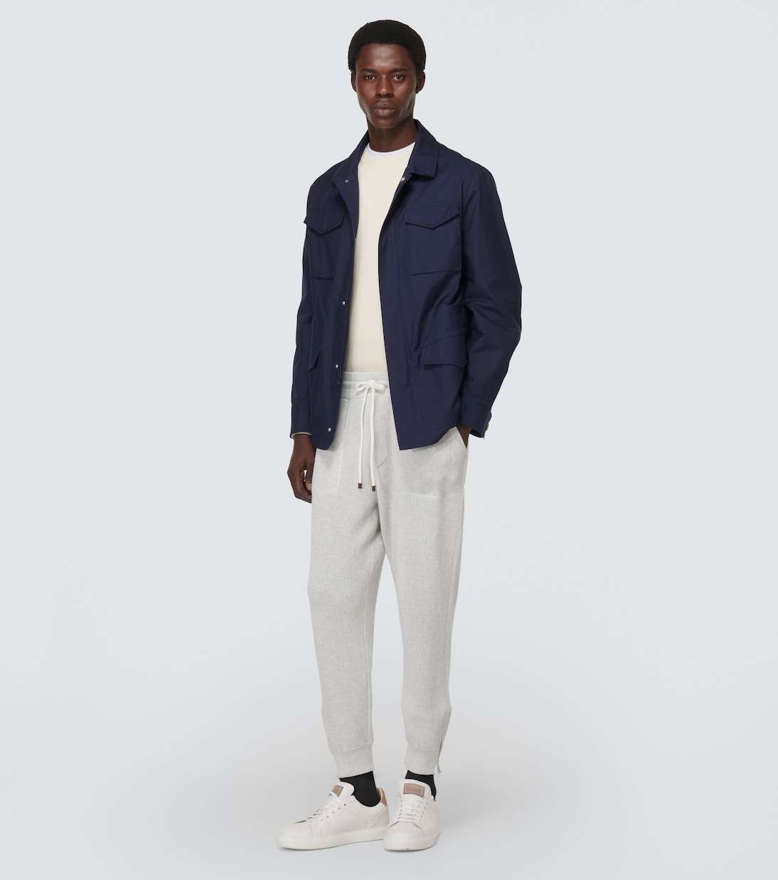 Pantaloni sportivi in cotone a coste | Brunello Cucinelli