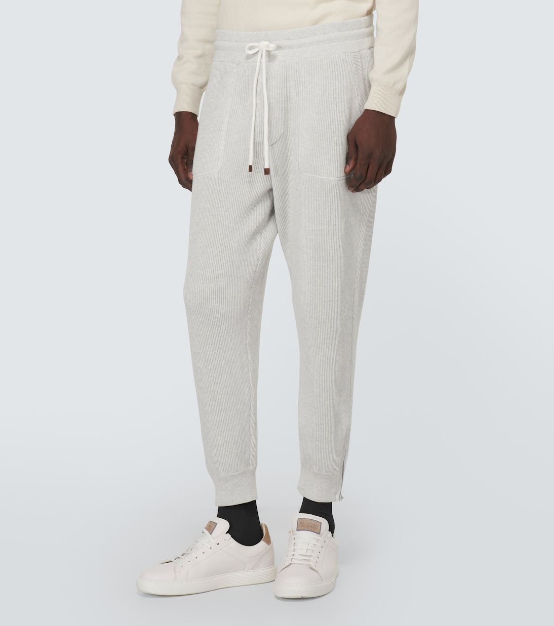 Pantaloni sportivi in cotone a coste | Brunello Cucinelli