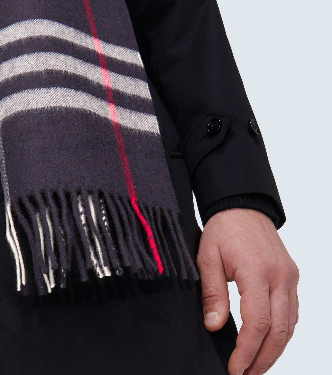 Burberry navy cashmere scarf sales