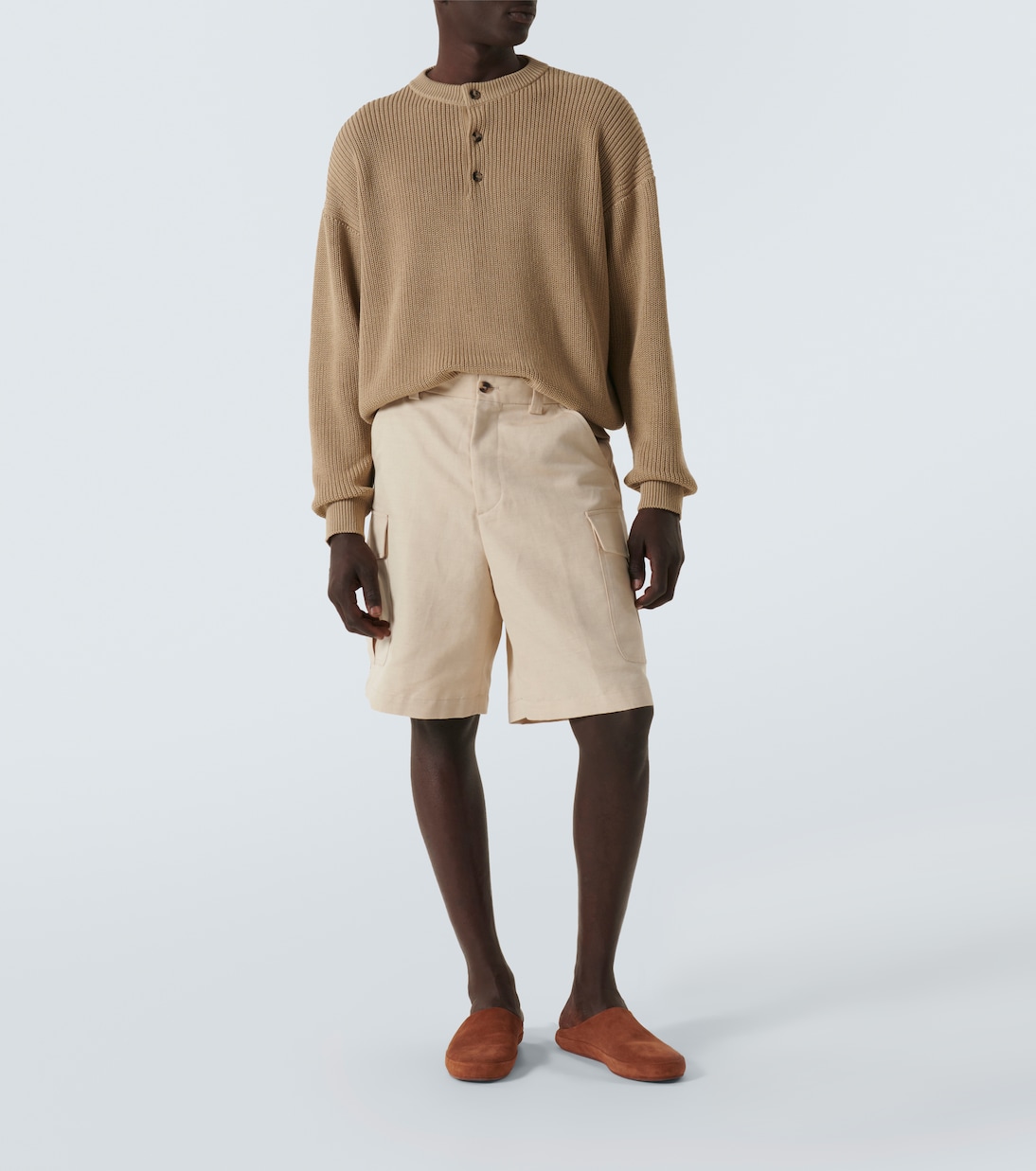 Bizen cotton and linen cargo shorts | Loro Piana