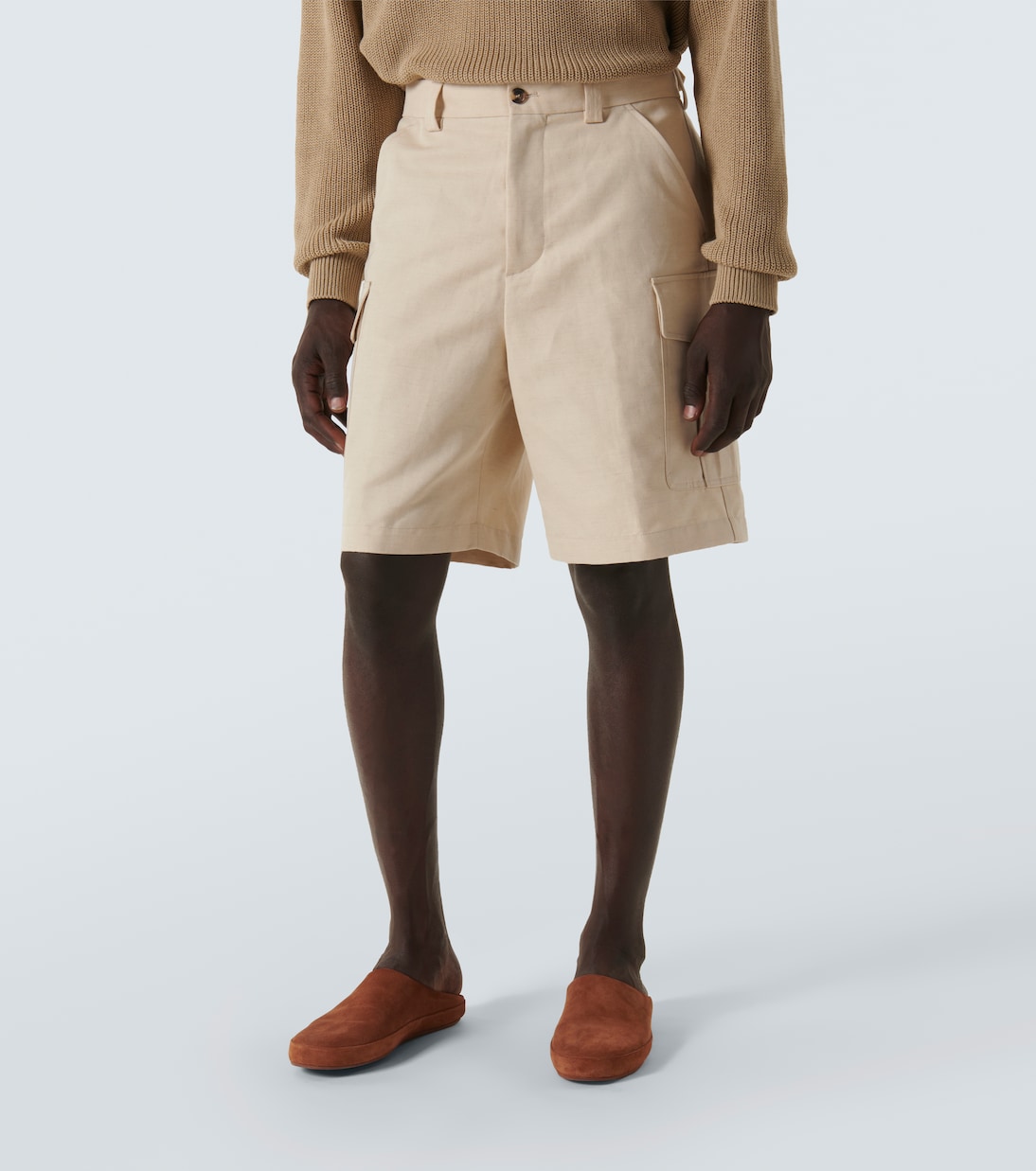 Bizen cotton and linen cargo shorts | Loro Piana