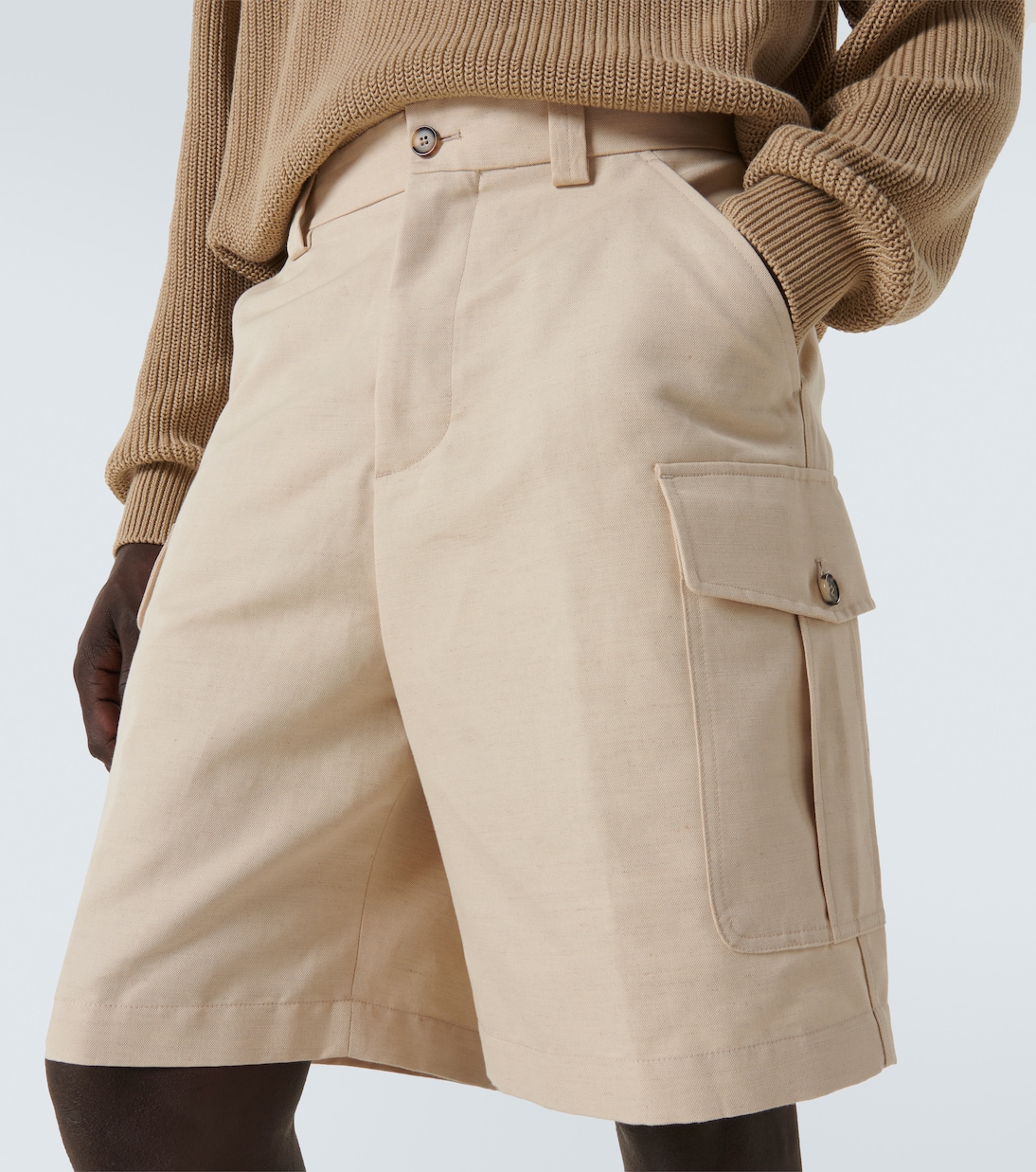 Bizen cotton and linen cargo shorts | Loro Piana