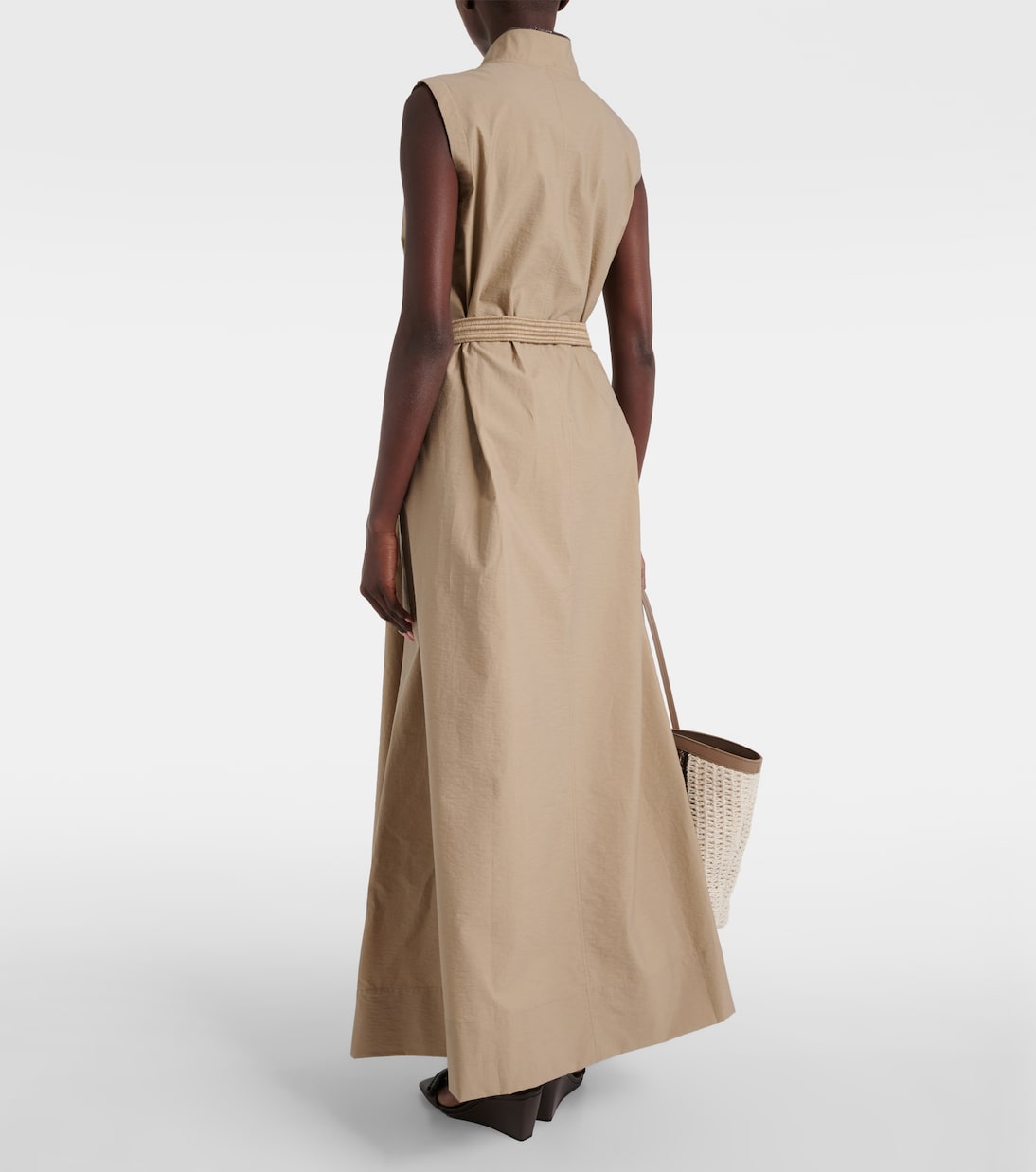 Robe longue en coton mélangé | Brunello Cucinelli