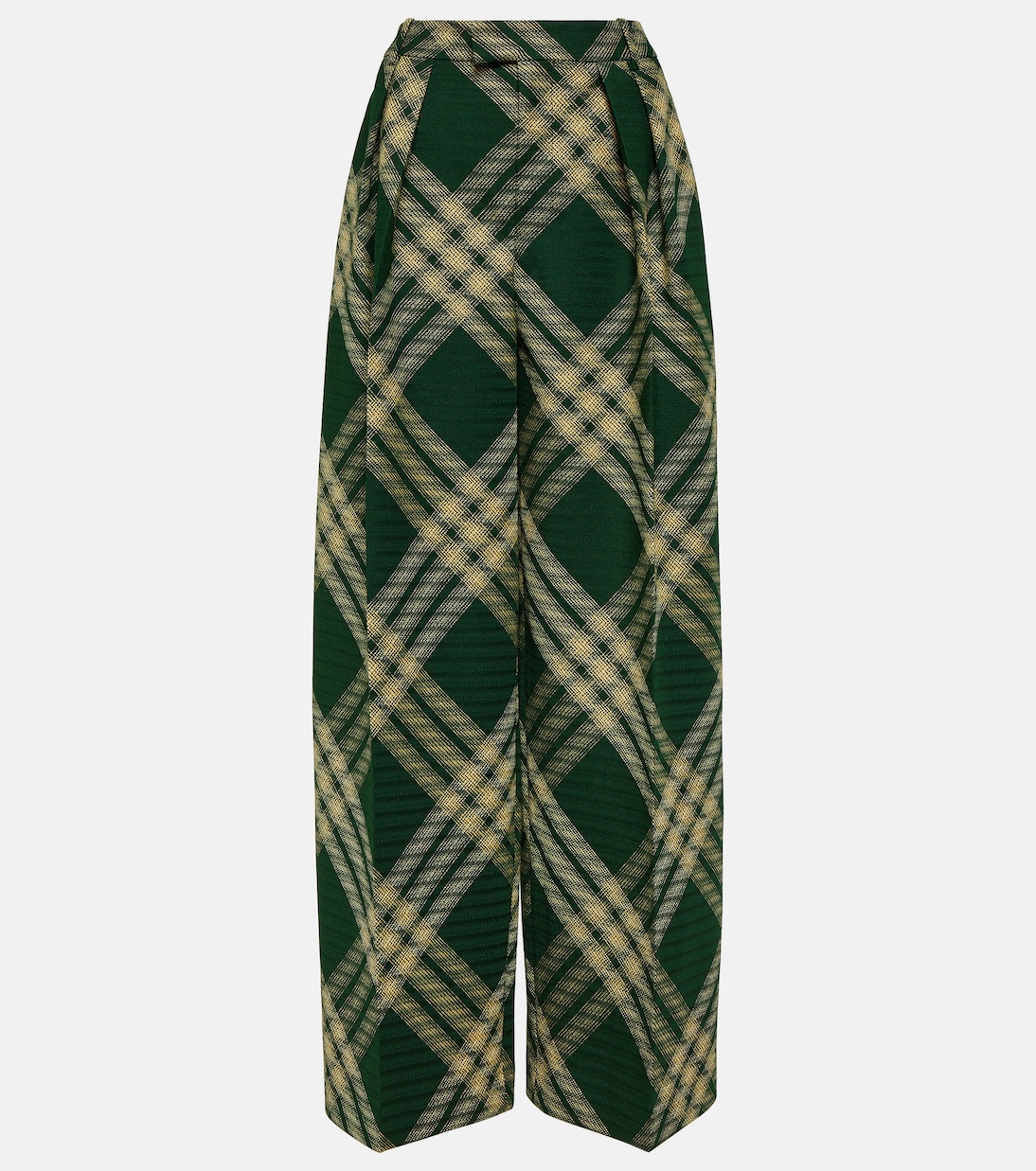 Pantalones anchos de sarga de lana a cuadros | Burberry