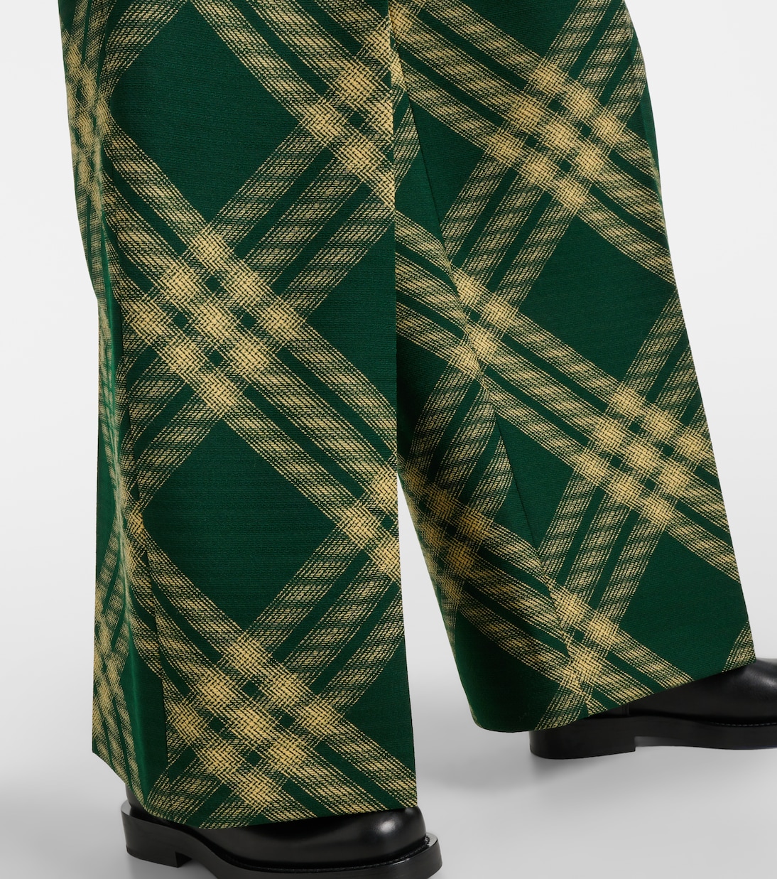 Pantalones anchos de sarga de lana a cuadros | Burberry
