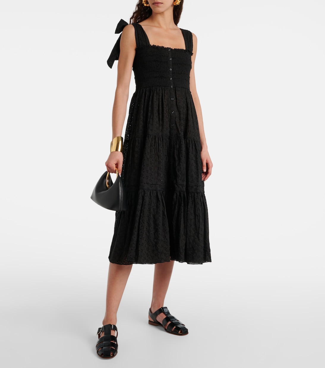 Vestido midi Triny de algodón | Poupette St Barth