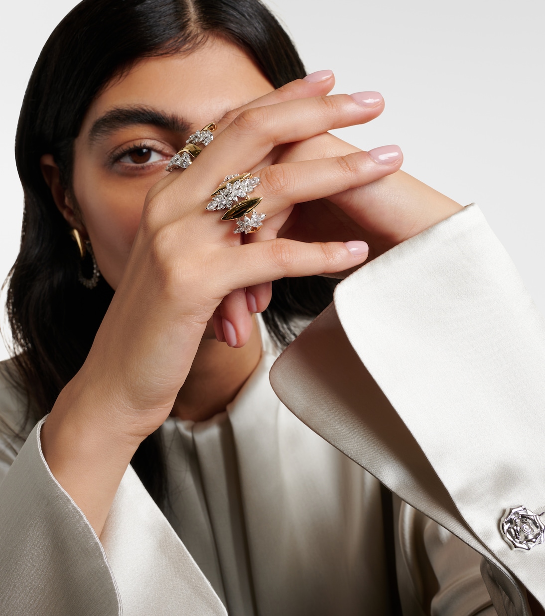 Bague Golden Strava en or, or blanc 18 ct et diamants | Yeprem