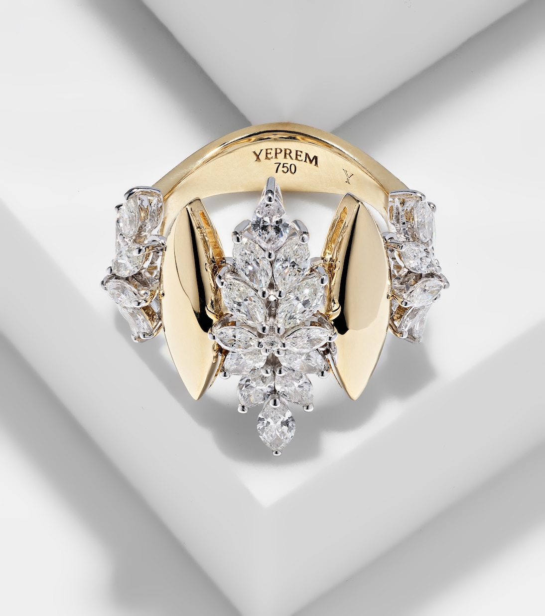 Bague Golden Strava en or, or blanc 18 ct et diamants | Yeprem