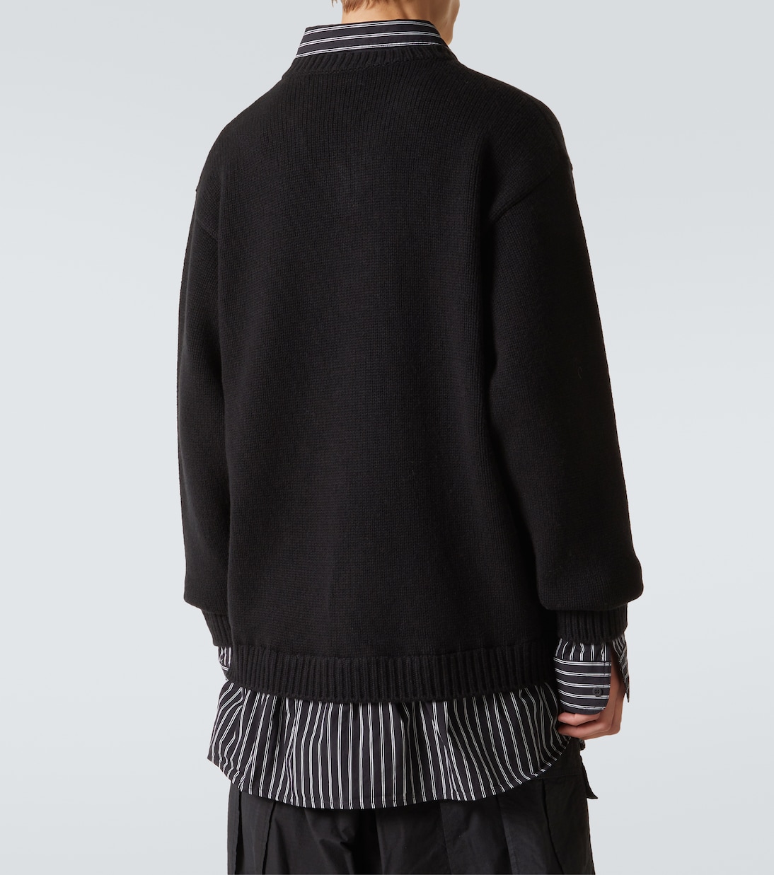 Layered wool and cotton poplin sweater | Balenciaga