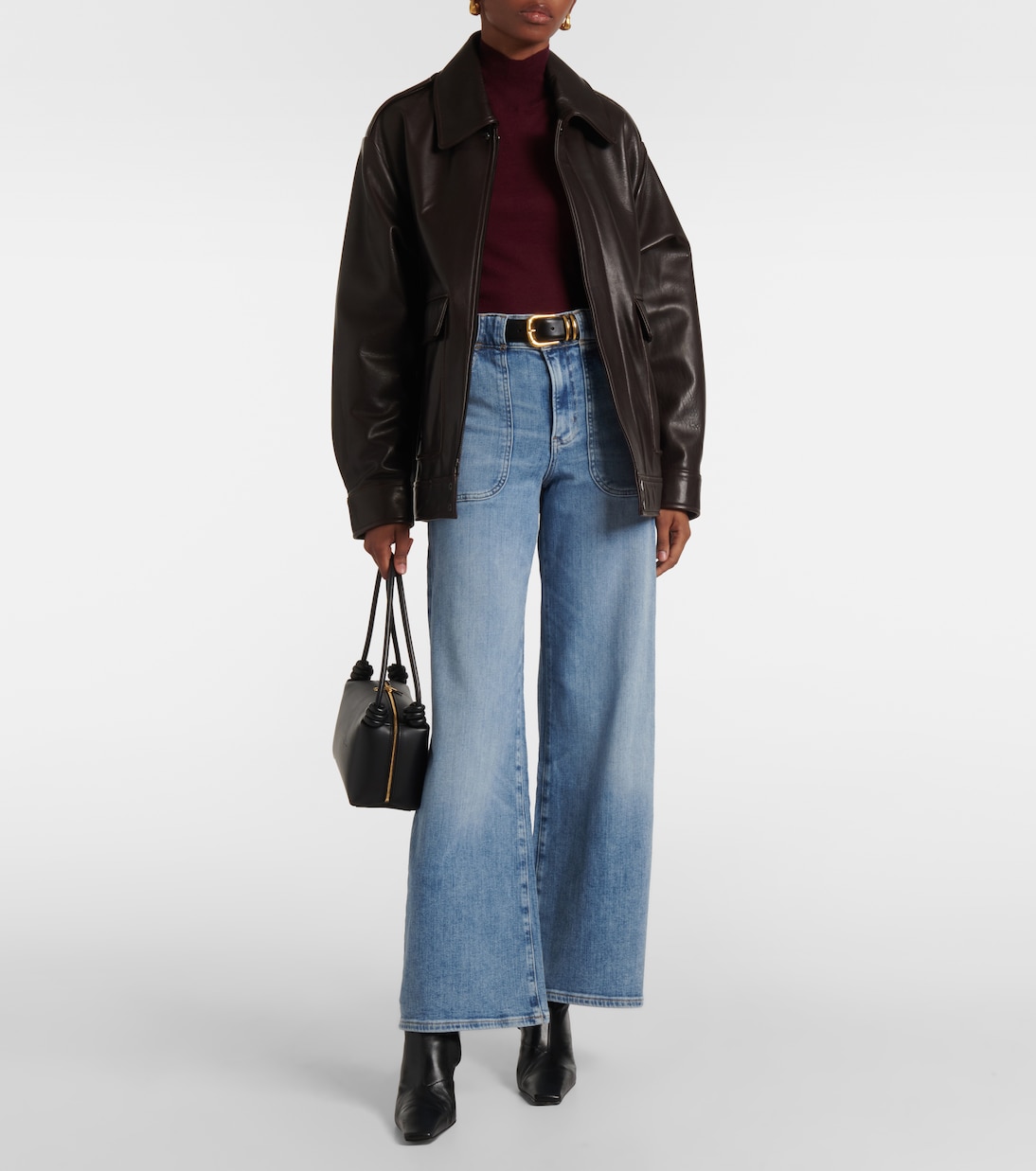 جينز بقصّة واسعة وخصر عالي Modern Pocket | Frame