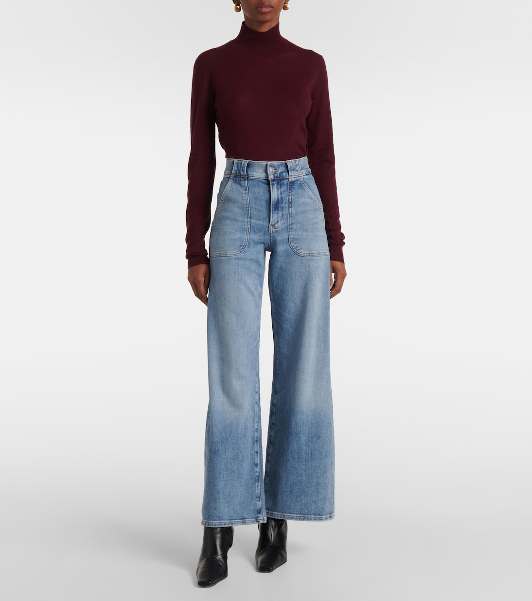 جينز بقصّة واسعة وخصر عالي Modern Pocket | Frame