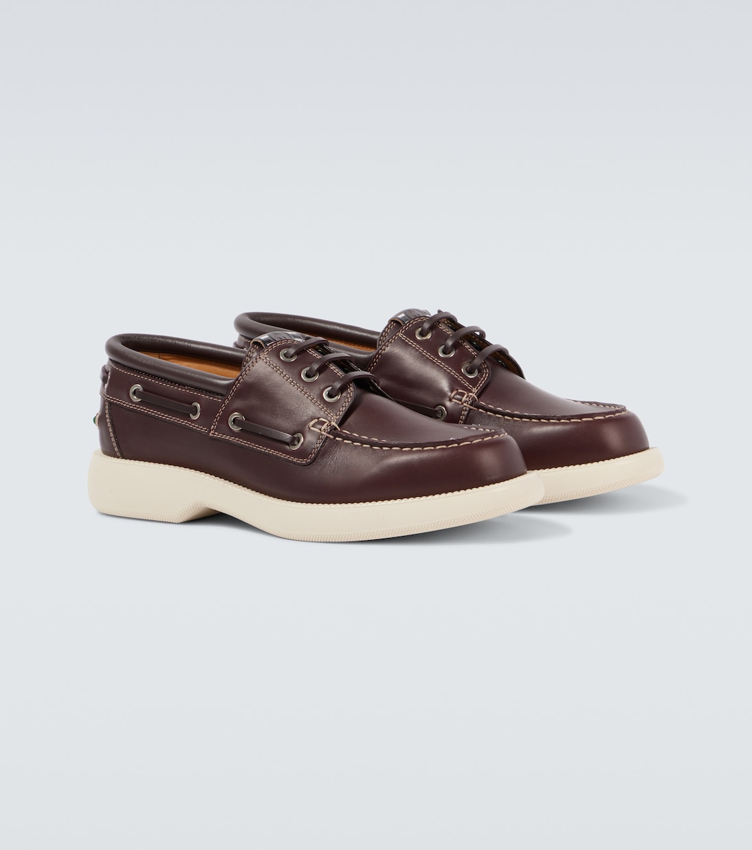 Segelschuhe Web Stripe aus Leder | Gucci