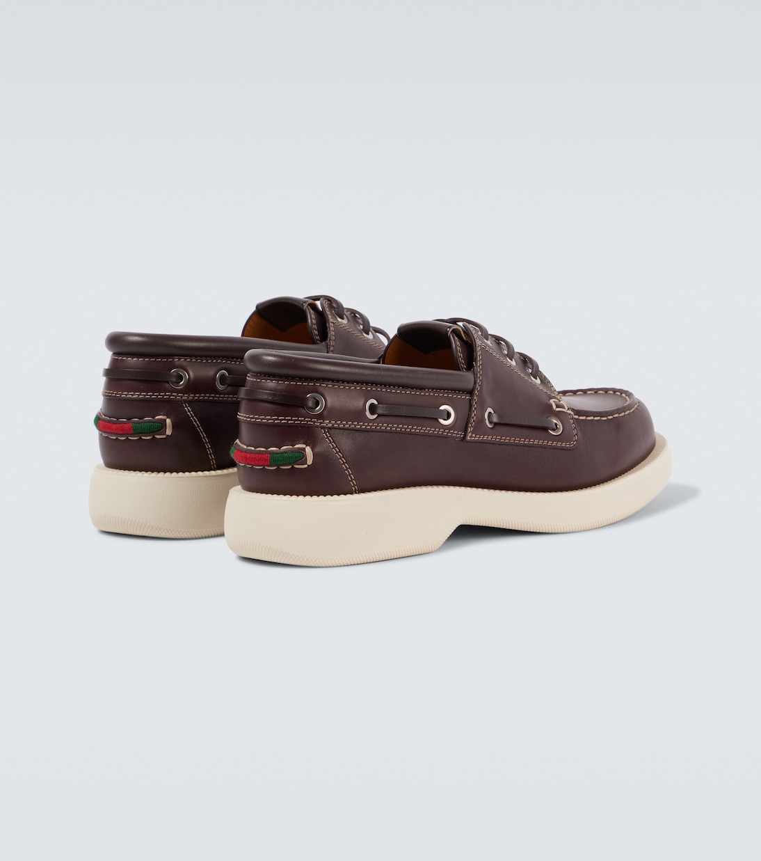Segelschuhe Web Stripe aus Leder | Gucci
