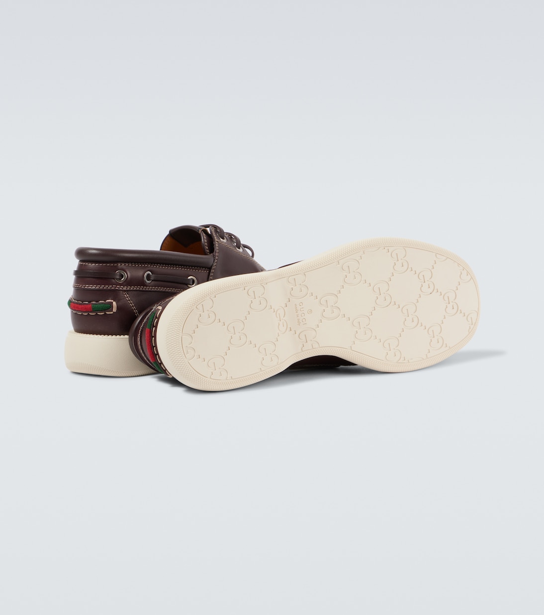 Segelschuhe Web Stripe aus Leder | Gucci