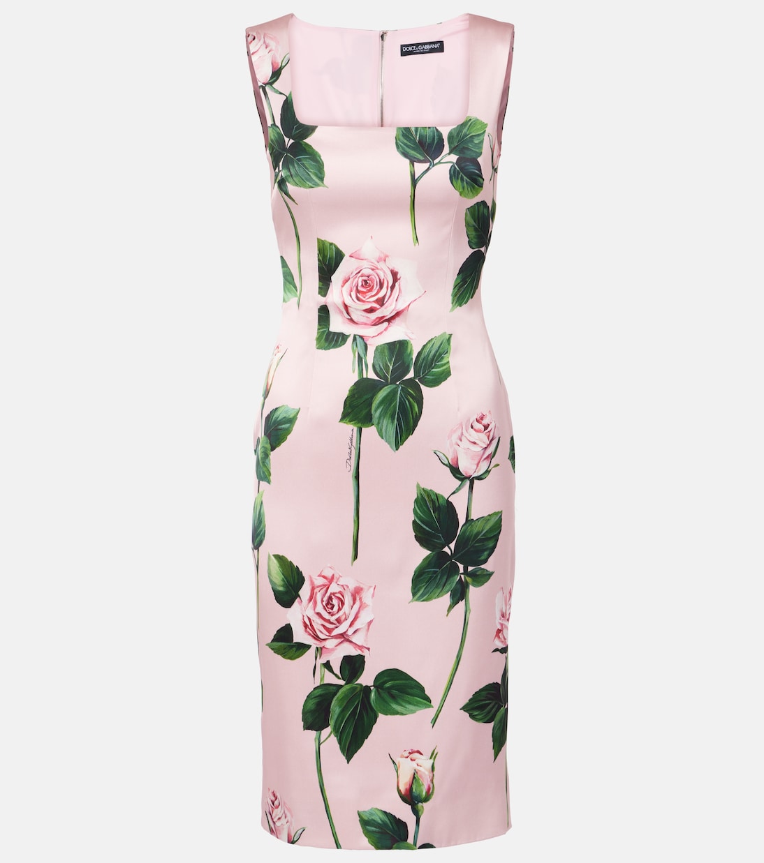 Robe de cocktail en satin à fleurs | Dolce&Gabbana