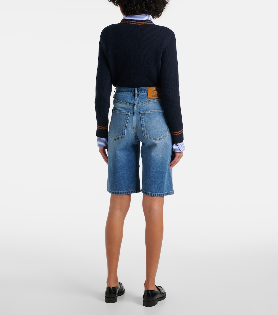 Jeans capri de tiro alto | Prada