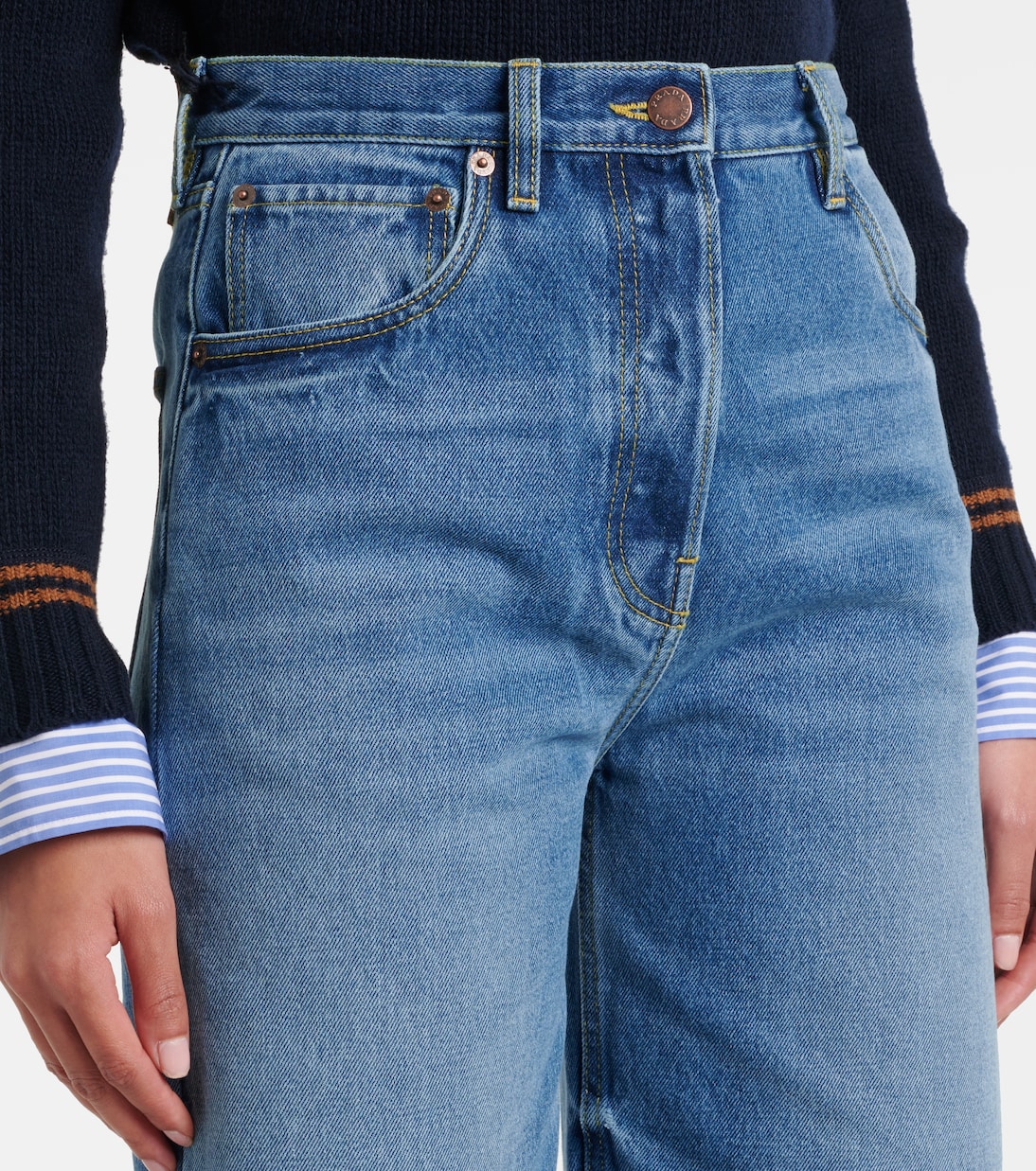 Jeans capri de tiro alto | Prada