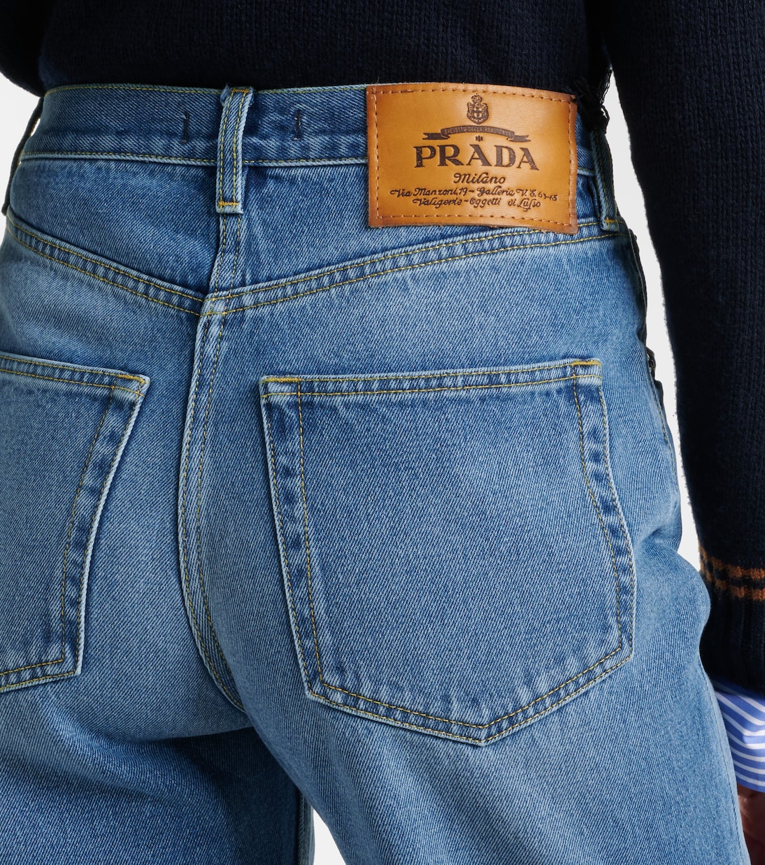 Jeans capri de tiro alto | Prada