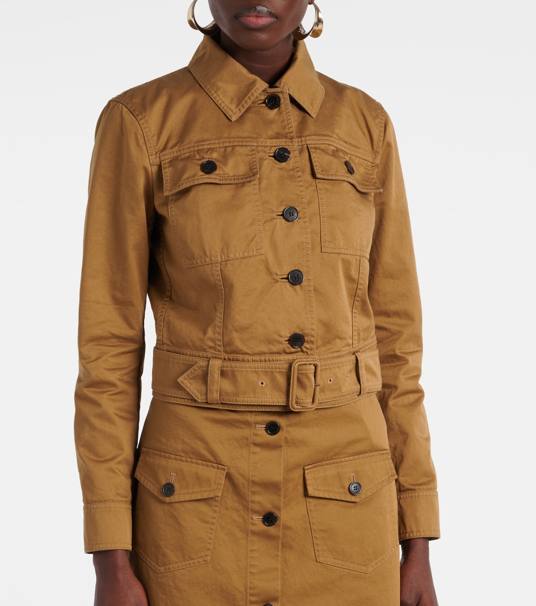 Giacca in serge di cotone cropped | Saint Laurent