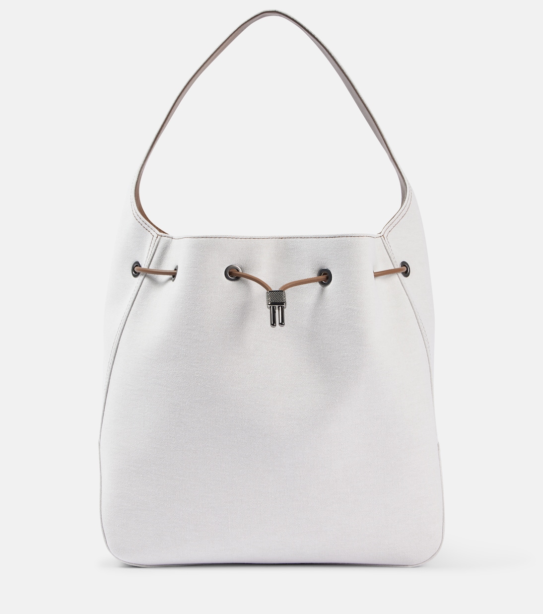 Foulard Large canvas bucket bag | Brunello Cucinelli
