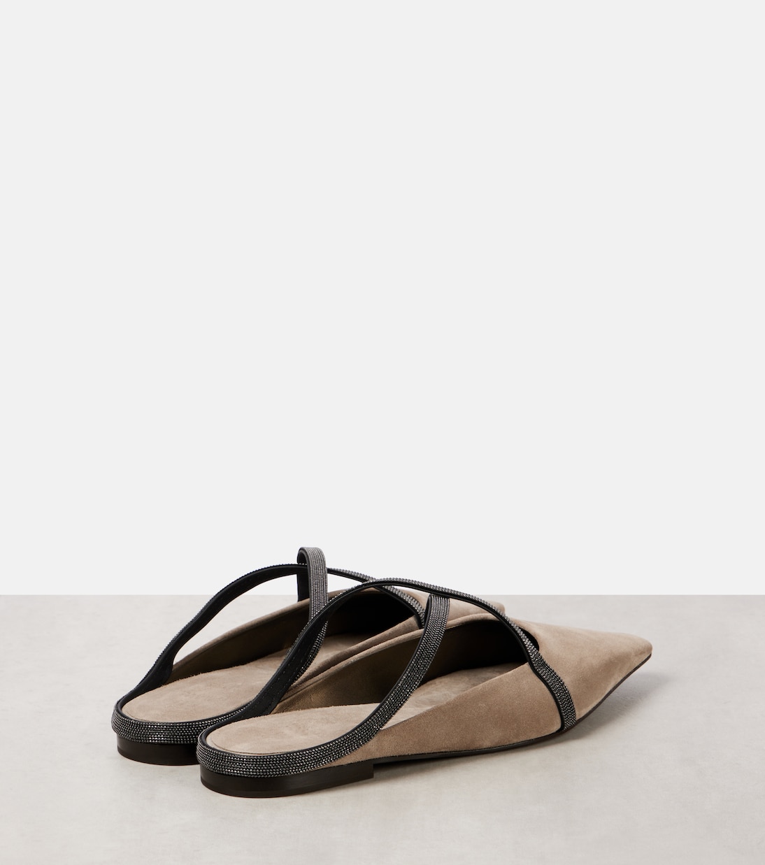 Mules de ante con cuentas Monili | Brunello Cucinelli