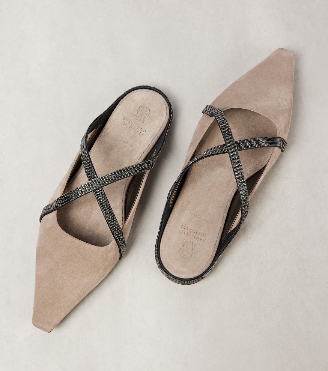Mules de ante con cuentas Monili | Brunello Cucinelli
