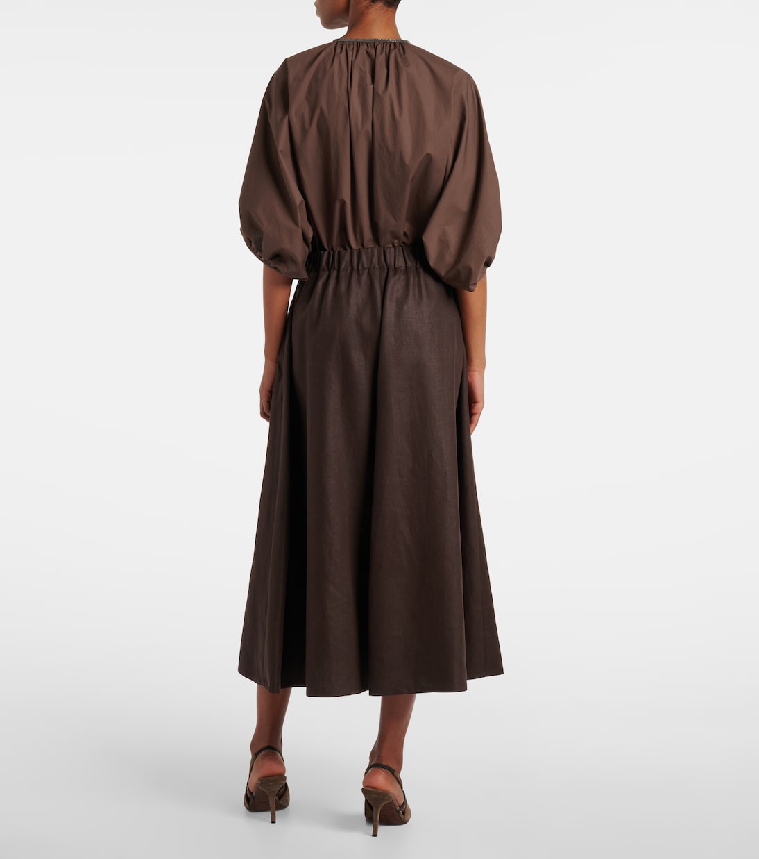 Gonna midi in lino | Brunello Cucinelli