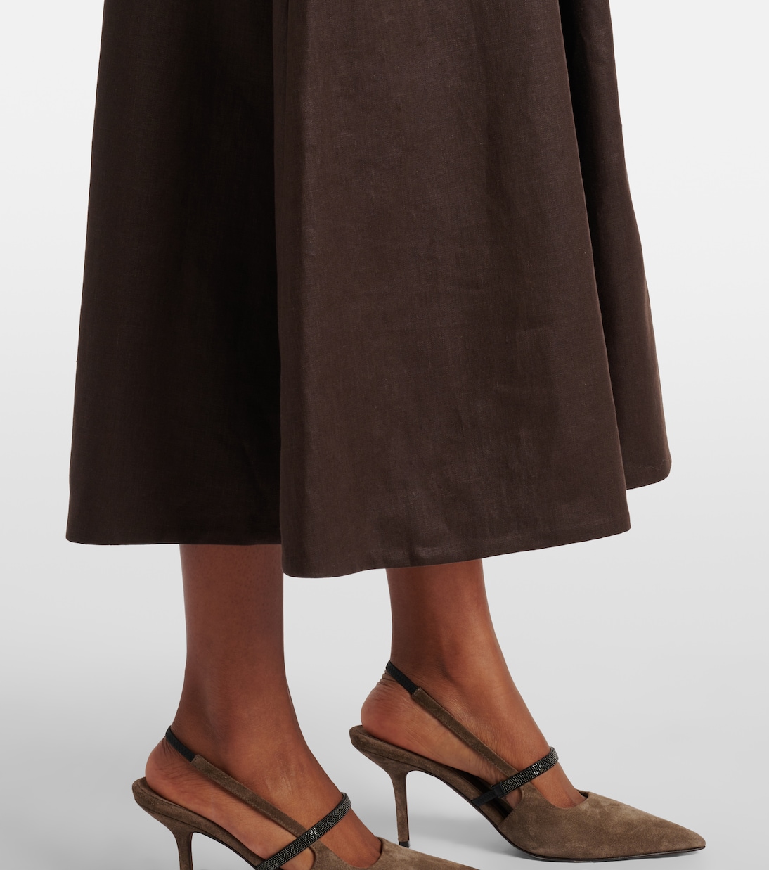 Gonna midi in lino | Brunello Cucinelli