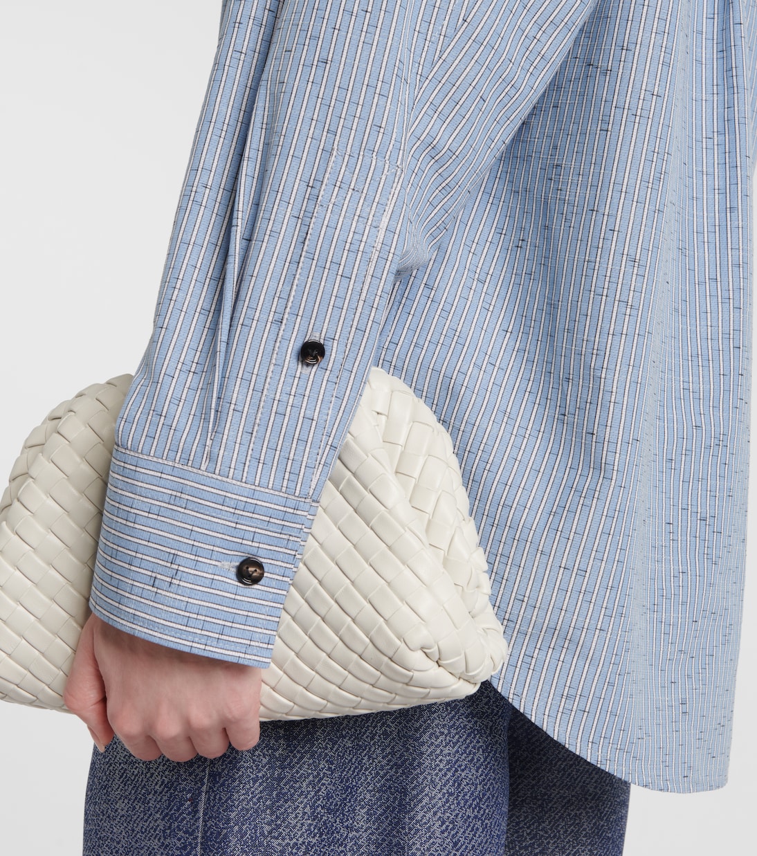Blusa en mezcla de algodón y lino a rayas | Bottega Veneta