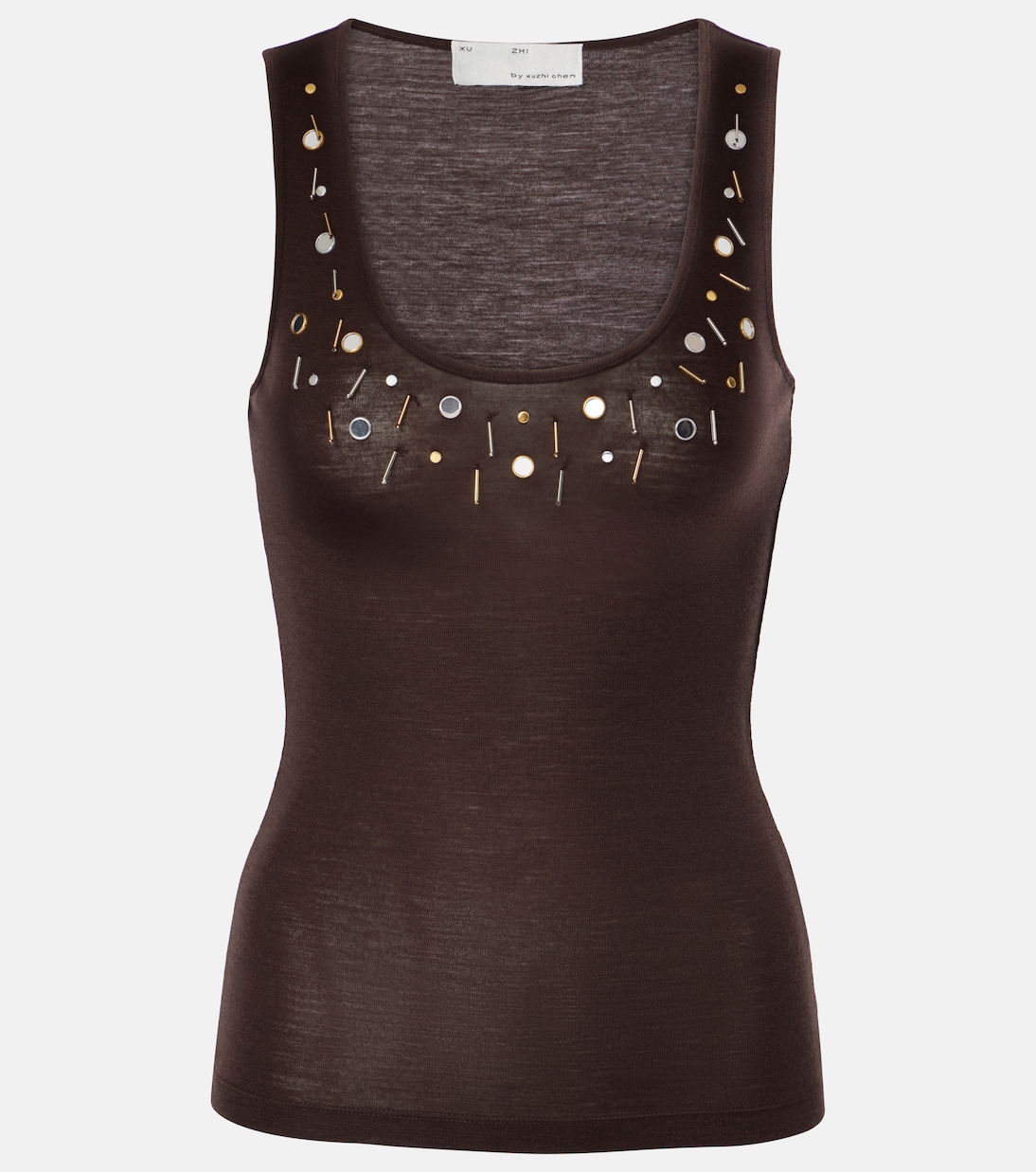 Embellished wool-blend tank top | Xu Zhi