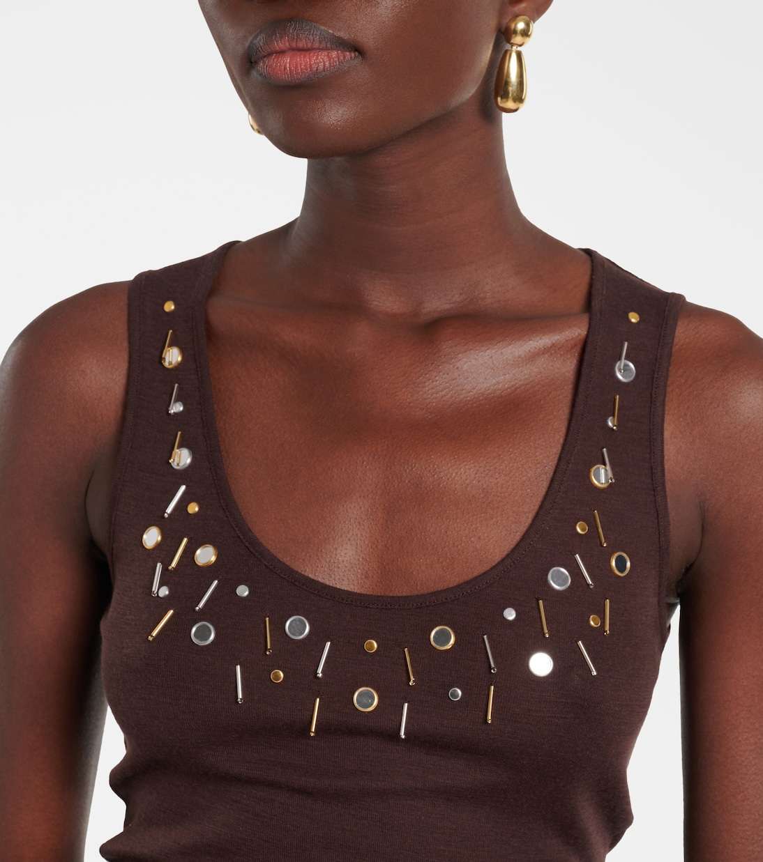 Embellished wool-blend tank top | Xu Zhi