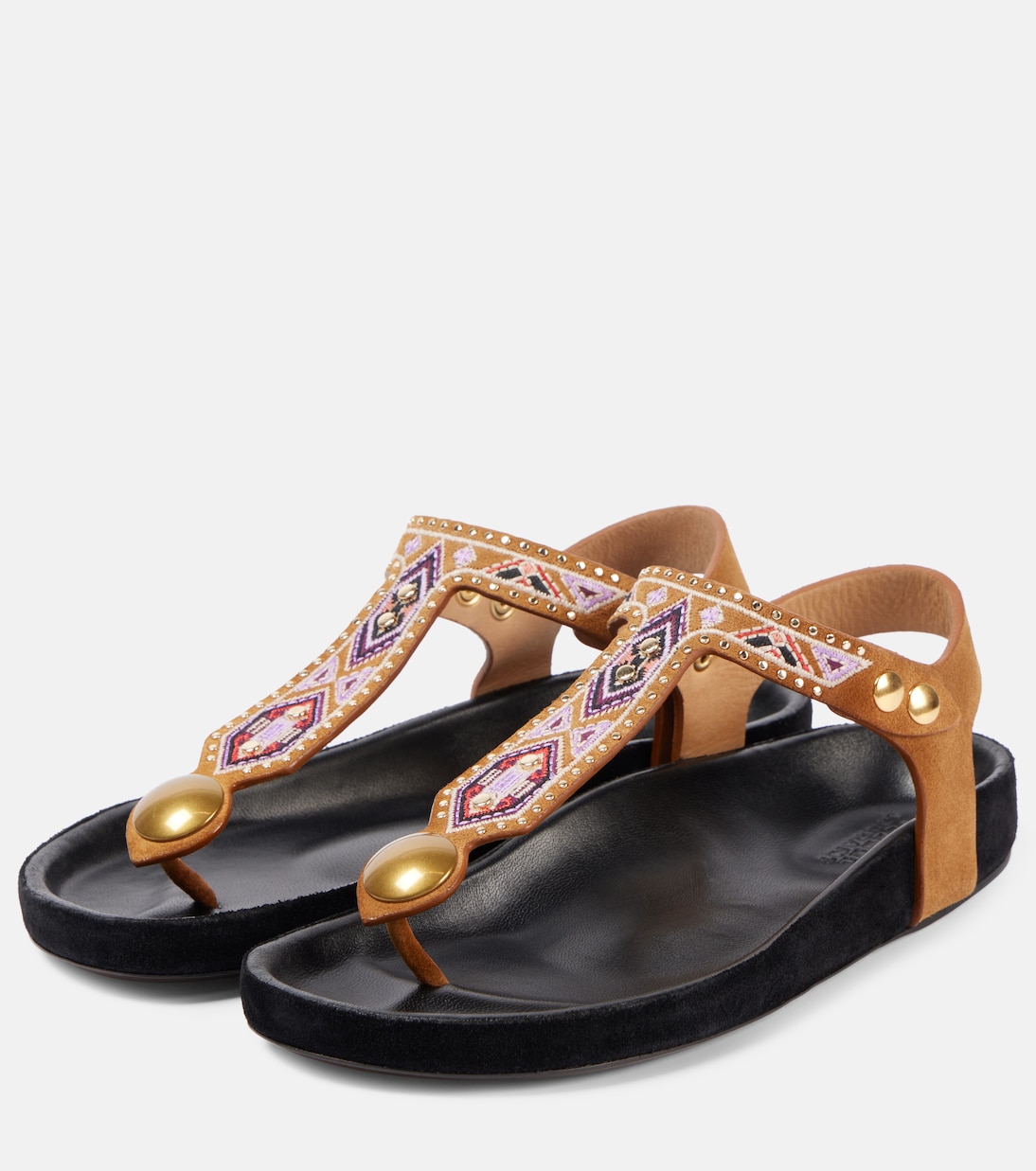 Sandales Enore brodées en daim | Isabel Marant