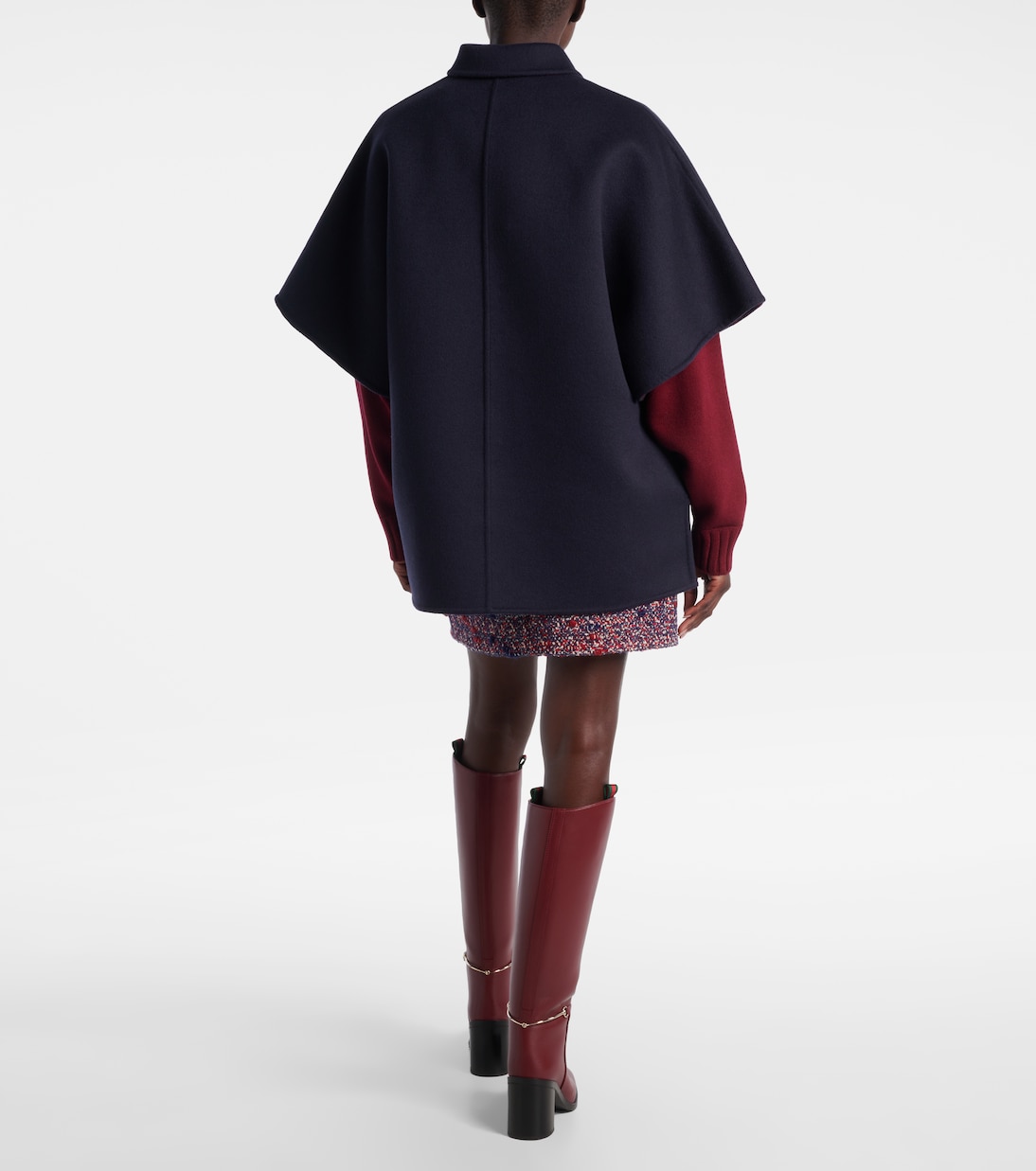Capa de botonadura simple de lana | Gucci