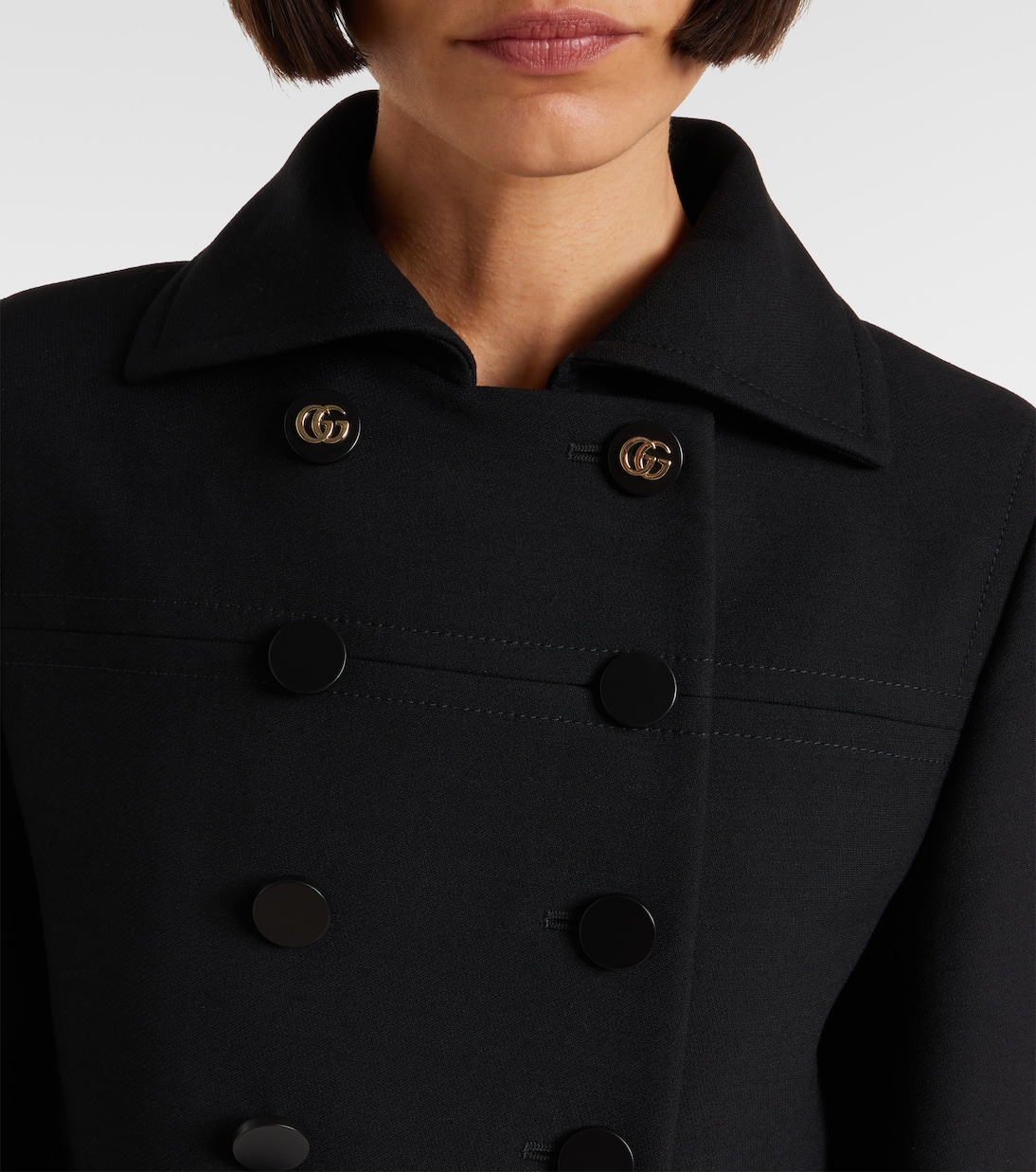 Double G double-breasted wool coat | Gucci