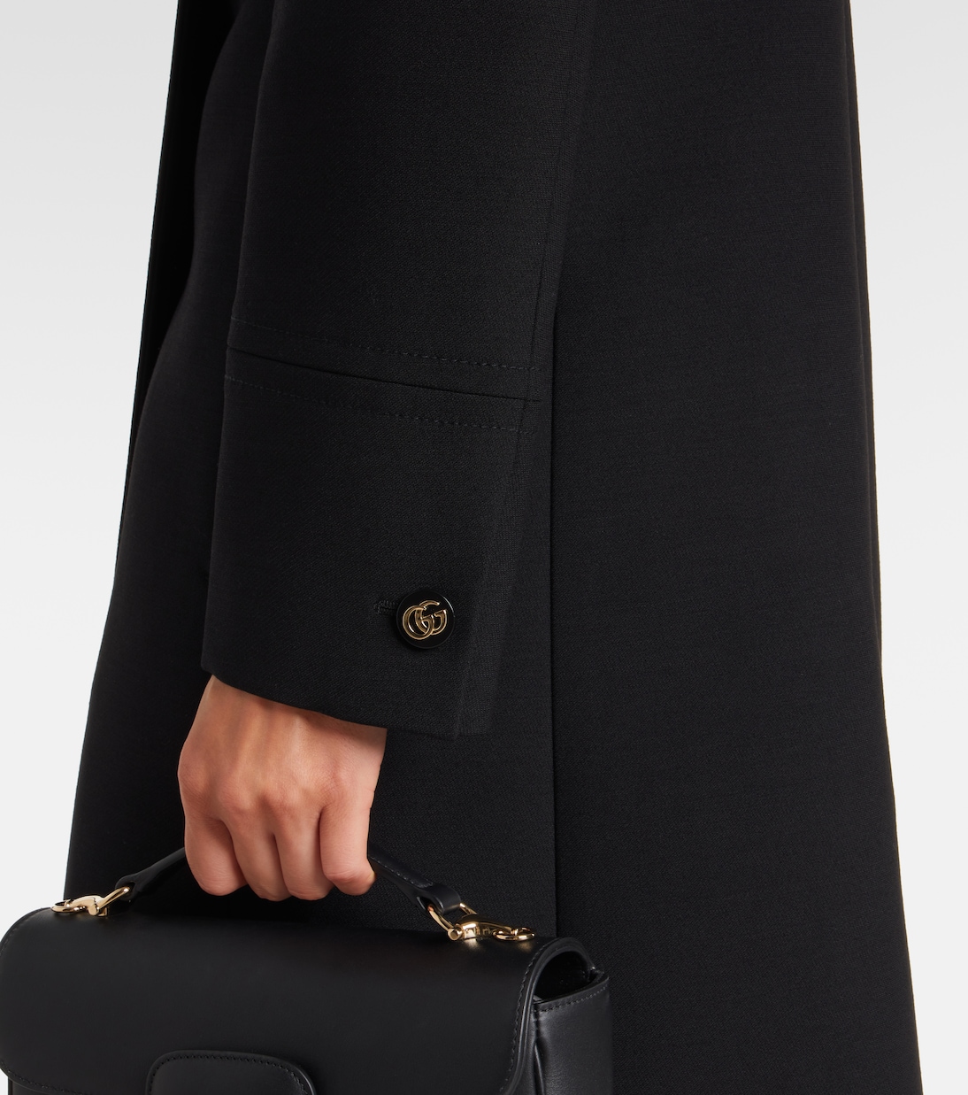 Double G double-breasted wool coat | Gucci