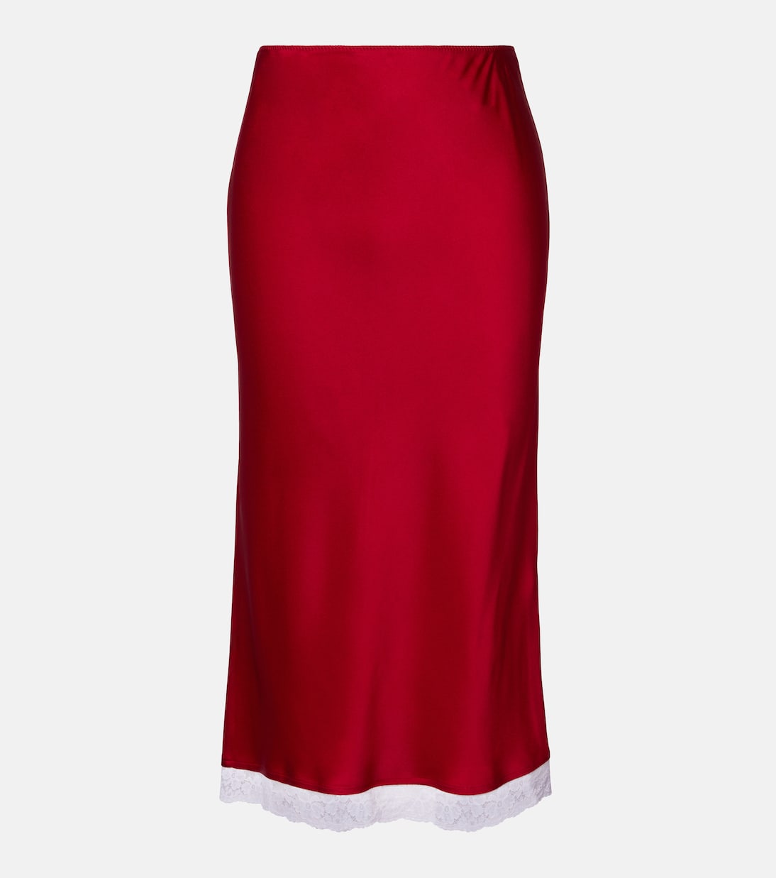 Midirock aus Satin mit Spitze | Victoria Beckham